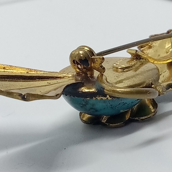 * vintage Made in Germany Blue jelly belly rooster chicken bird pin brooch - Picture 6 of 7